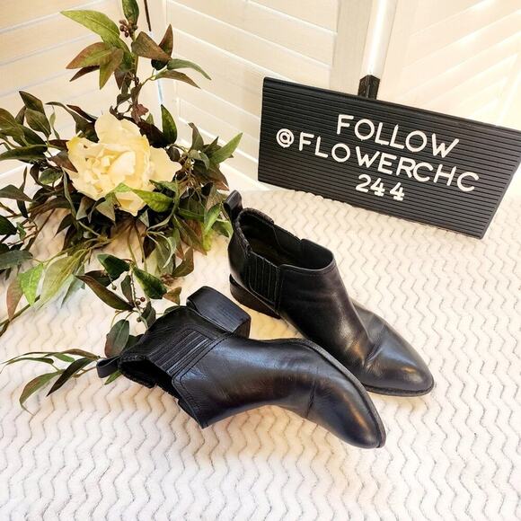 ALEXANDER WANG BLACK LEATHER KORI CUT OUT BLACK BOOTIE SIZE 40 (9.5) - Picture 1 of 10